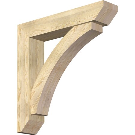 Ekena Millwork Thorton Slat Rough Sawn Bracket w/ Offset Brace, Douglas Fir, 8"W x 40"D x 40"H BKT0806X40X40THR06RDF